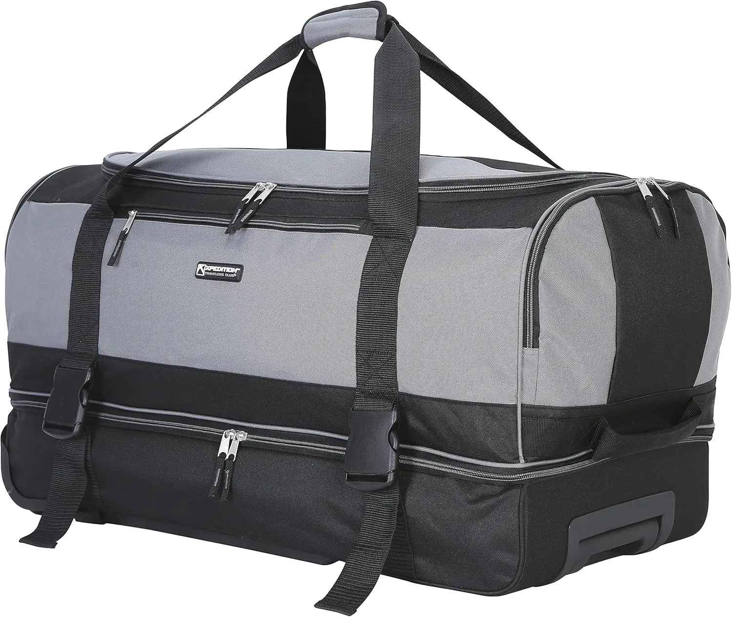 Travelers Club Pinnacle Travel Rolling Duffel Bag, Light Grey, Checked-Large 30-Inch