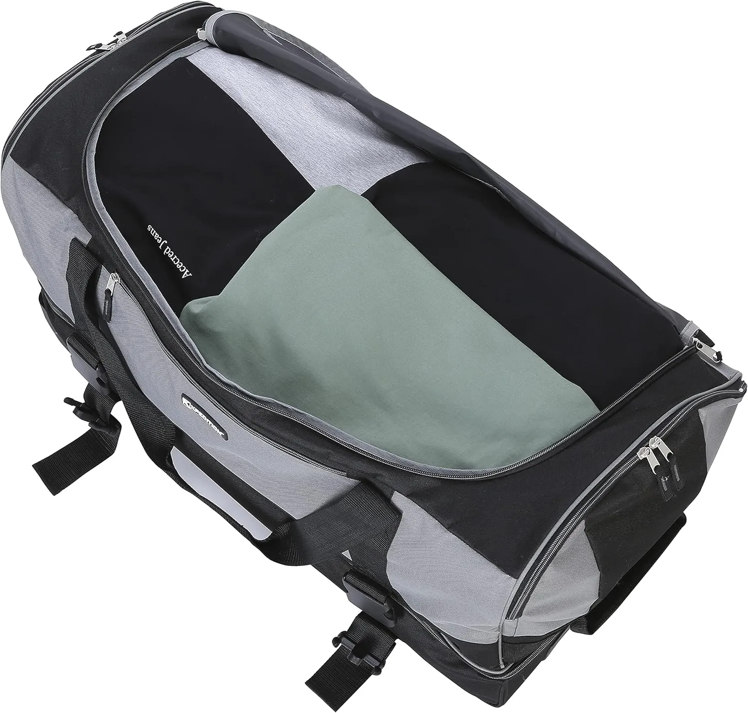 Travelers Club Pinnacle Travel Rolling Duffel Bag, Light Grey, Checked-Large 30-Inch