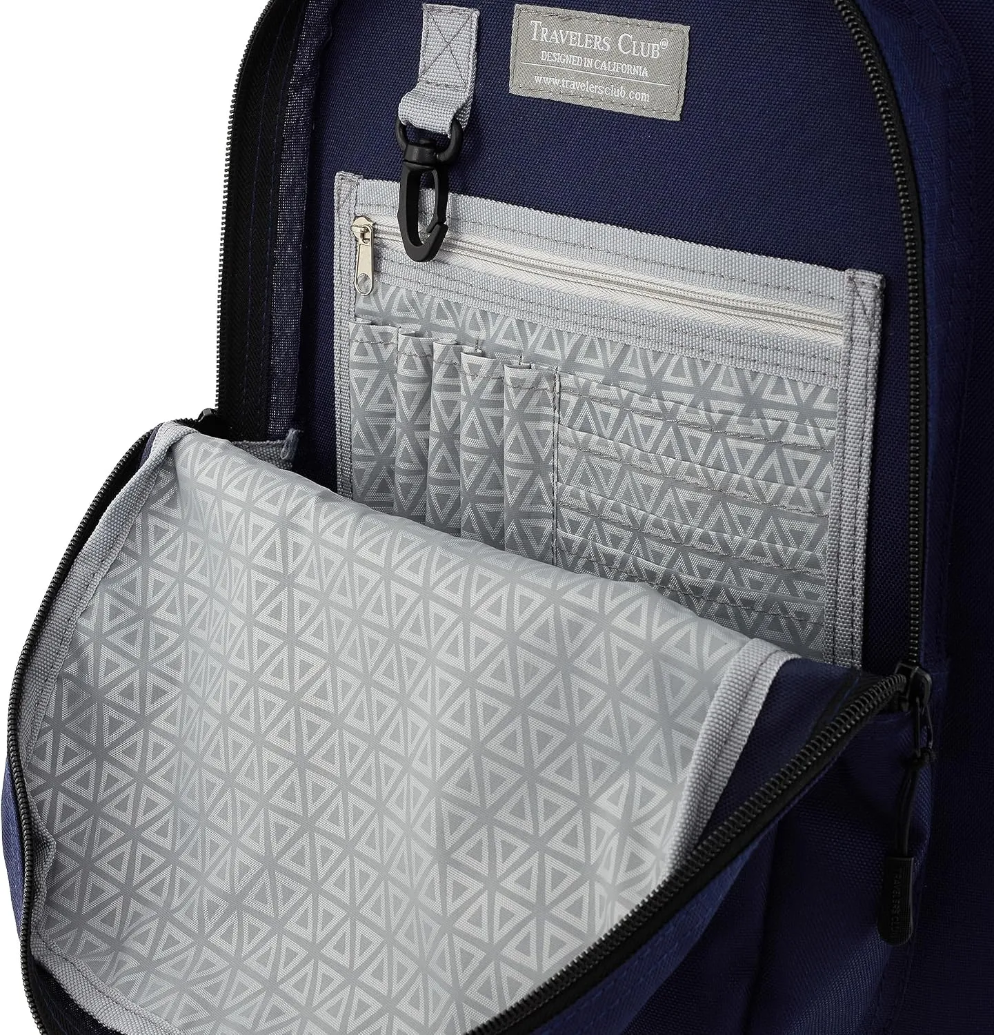 Travelers Club Rolling Backpack, Midnight Blue, 20 Inch with Laptop Compartment