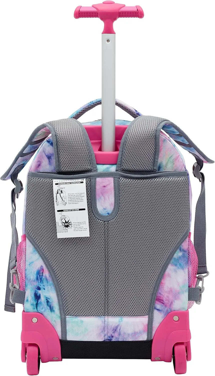 Travelers Club Rolling Backpack, Tie Dye, 18 Inch