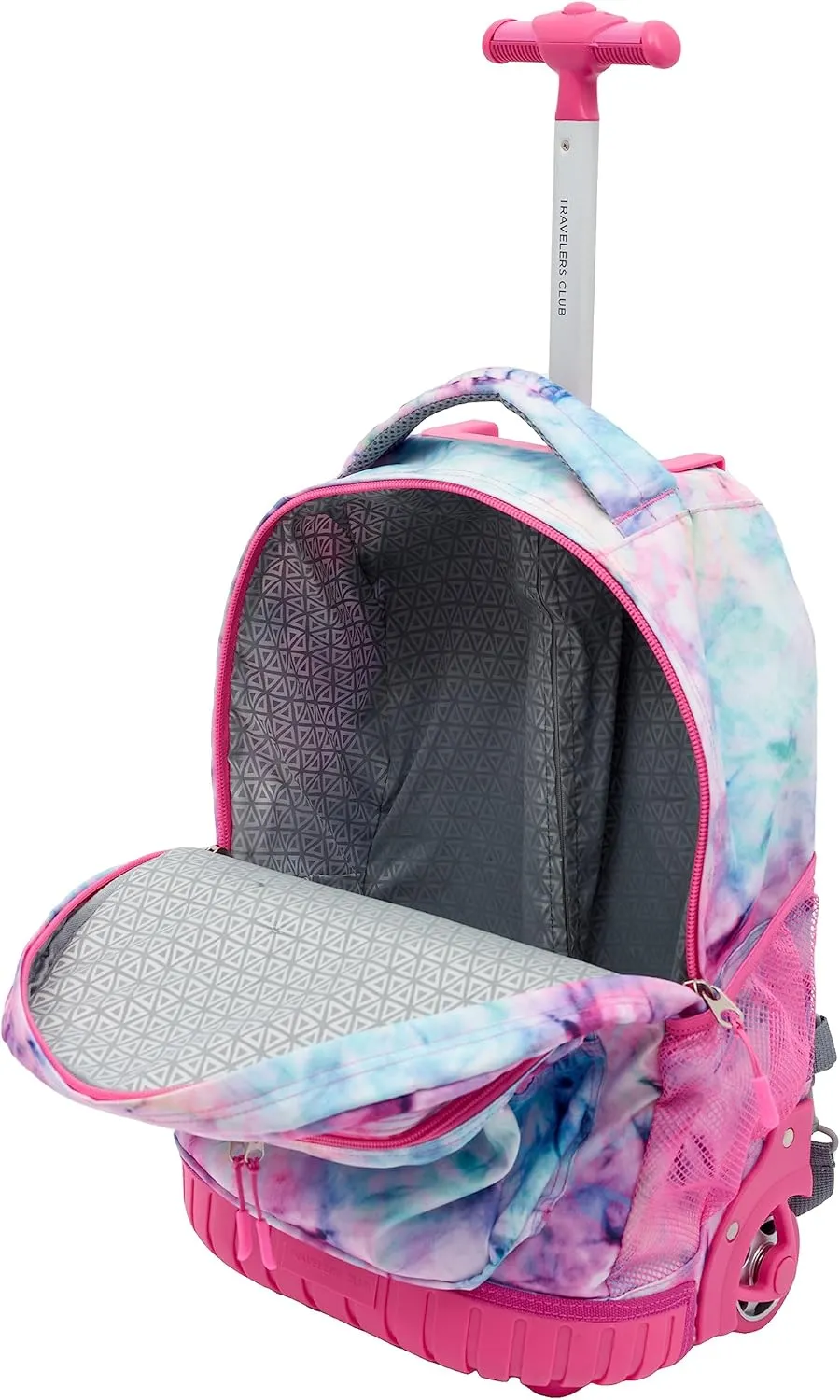 Travelers Club Rolling Backpack, Tie Dye, 18 Inch