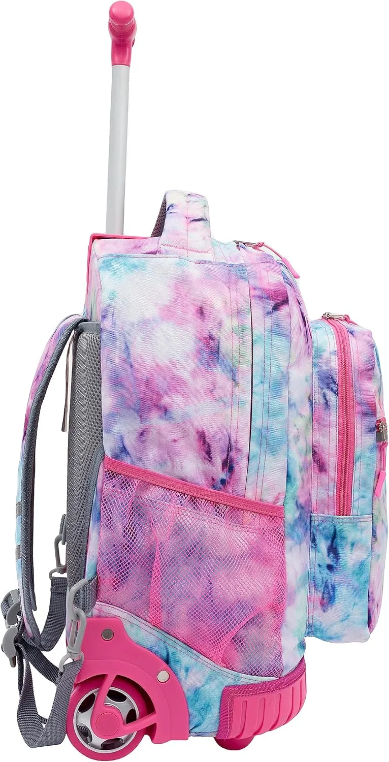 Travelers Club Rolling Backpack, Tie Dye, 18 Inch