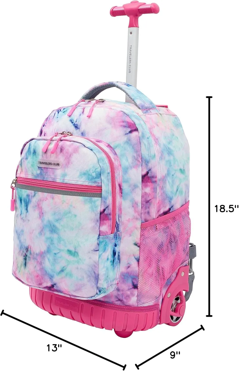 Travelers Club Rolling Backpack, Tie Dye, 18 Inch