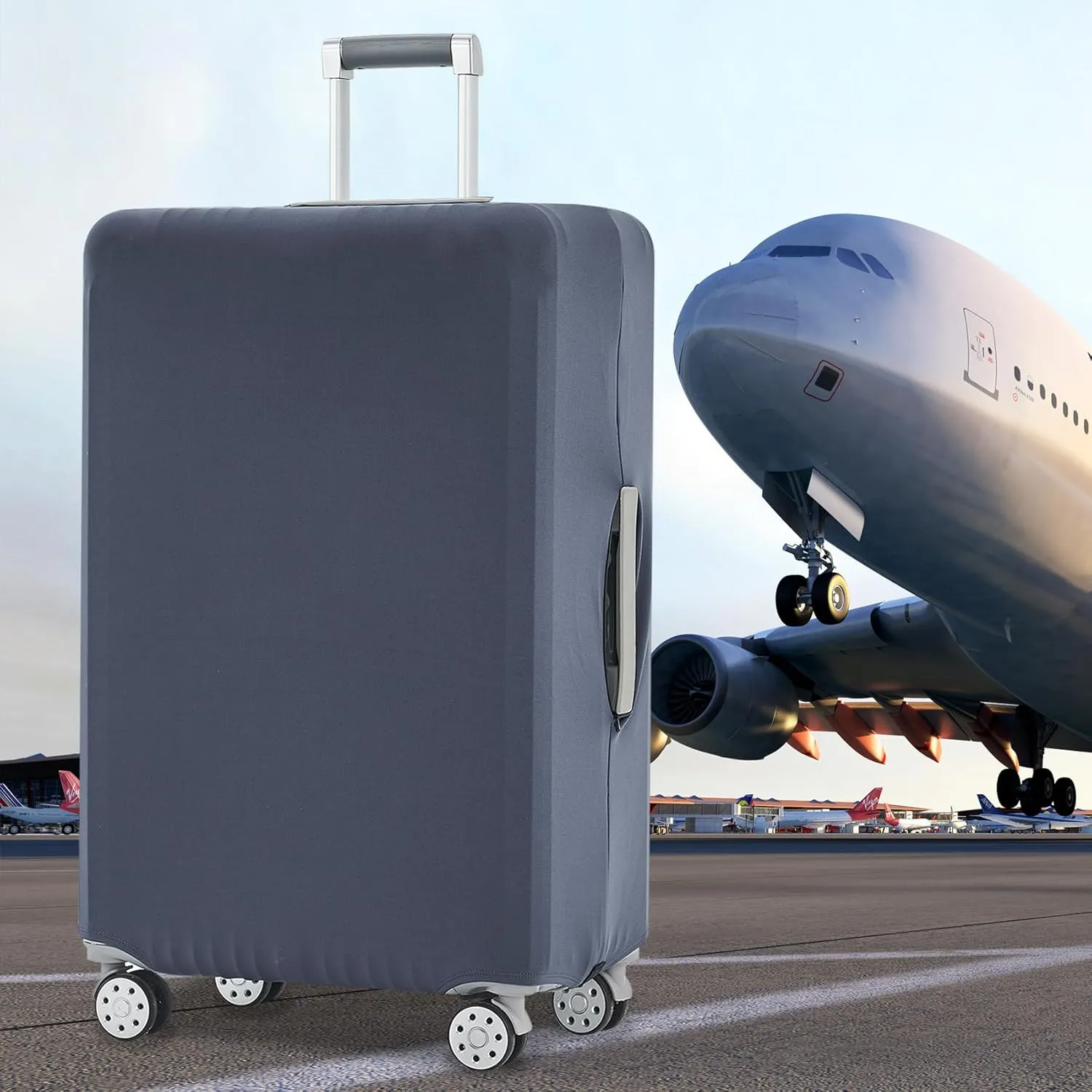 TRAVELKIN Luggage Cover Washable Suitcase Cover Suitcase Protector Anti-scratch Fits 18-32 Inch Luggage