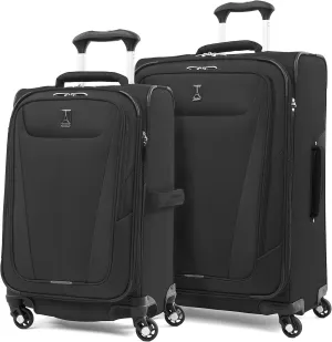 Travelpro Maxlite 5 Softside Expandable Luggage with 4 Spinner Wheels, Lightweight Suitcase, Men and Women, Black, 2-Piece Set (21/25)