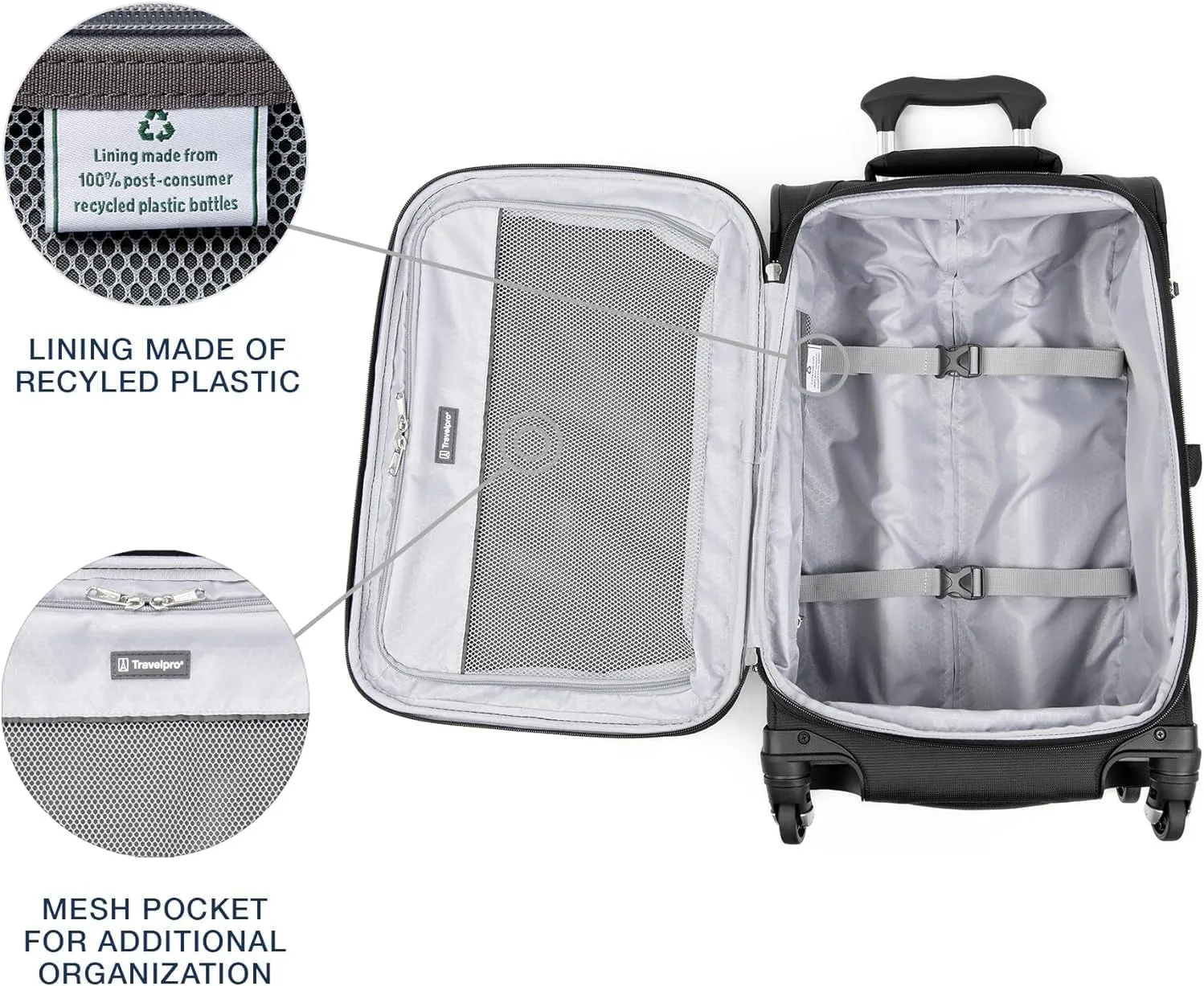 Travelpro Maxlite 5 Softside Expandable Luggage with 4 Spinner Wheels, Lightweight Suitcase, Men and Women, Black, 2-Piece Set (21/25)
