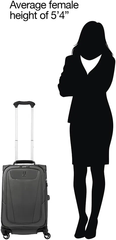 Travelpro Maxlite 5 Softside Expandable Luggage with 4 Spinner Wheels, Lightweight Suitcase, Men and Women, Shadow Grey, 2-Piece Set (21/25)