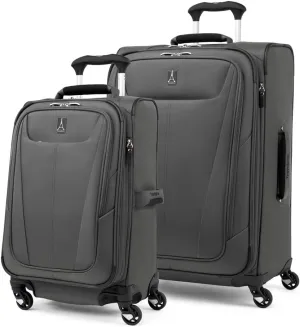 Travelpro Maxlite 5 Softside Expandable Luggage with 4 Spinner Wheels, Lightweight Suitcase, Men and Women, Shadow Grey, 2-Piece Set (21/25)