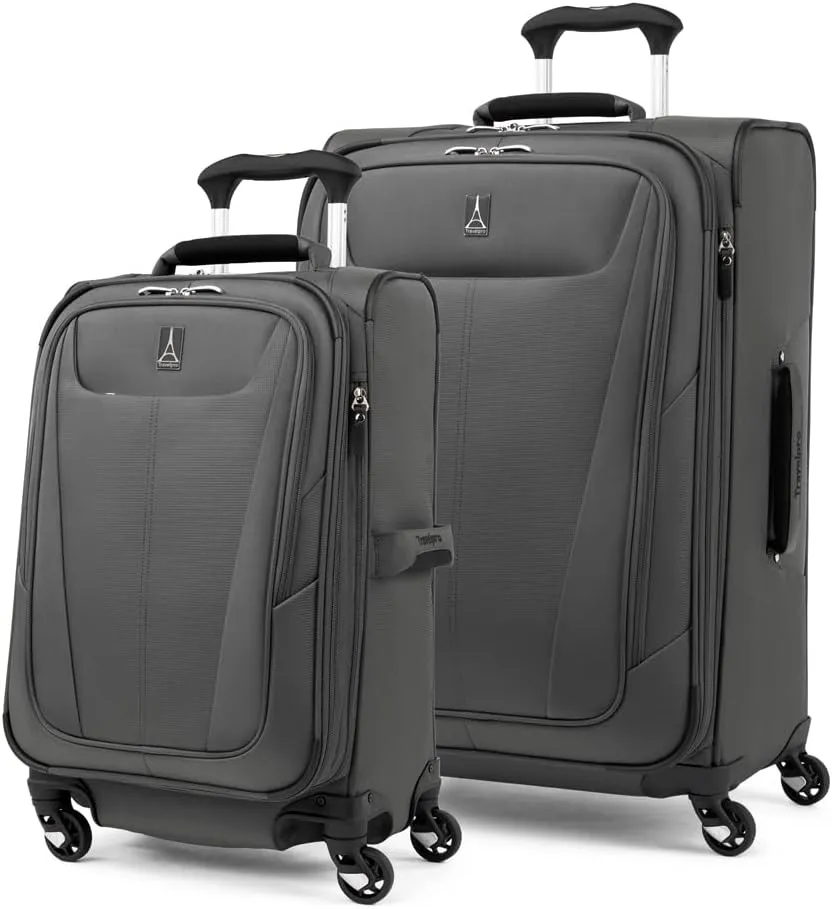 Travelpro Maxlite 5 Softside Expandable Luggage with 4 Spinner Wheels, Lightweight Suitcase, Men and Women, Shadow Grey, 2-Piece Set (21/25)