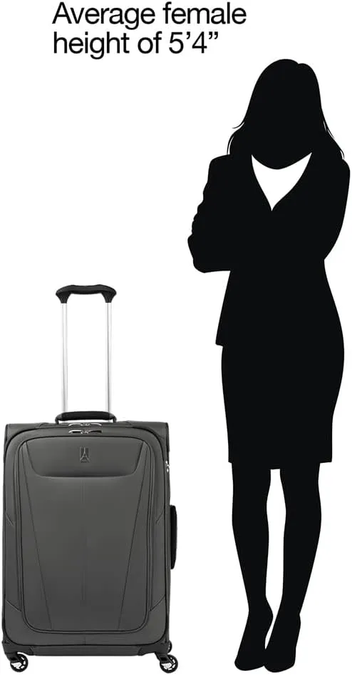 Travelpro Maxlite 5 Softside Expandable Luggage with 4 Spinner Wheels, Lightweight Suitcase, Men and Women, Shadow Grey, 2-Piece Set (21/25)