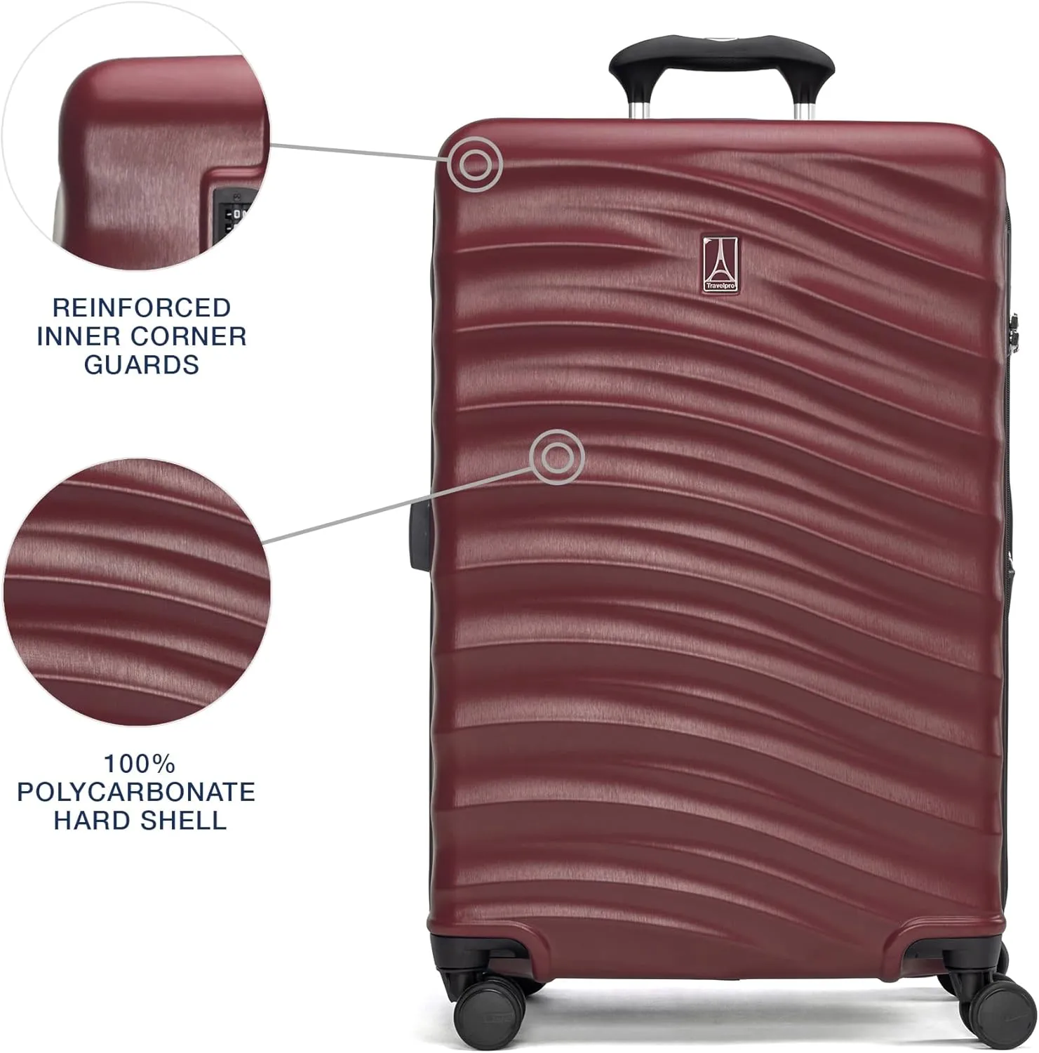 Travelpro Maxlite Air V2 Hardside Expandable Checked Luggage, 8 Spinner Wheels, Lightweight Hard Shell Suitcase, TSA lock, Cabernet, Checked Medium 25-Inch