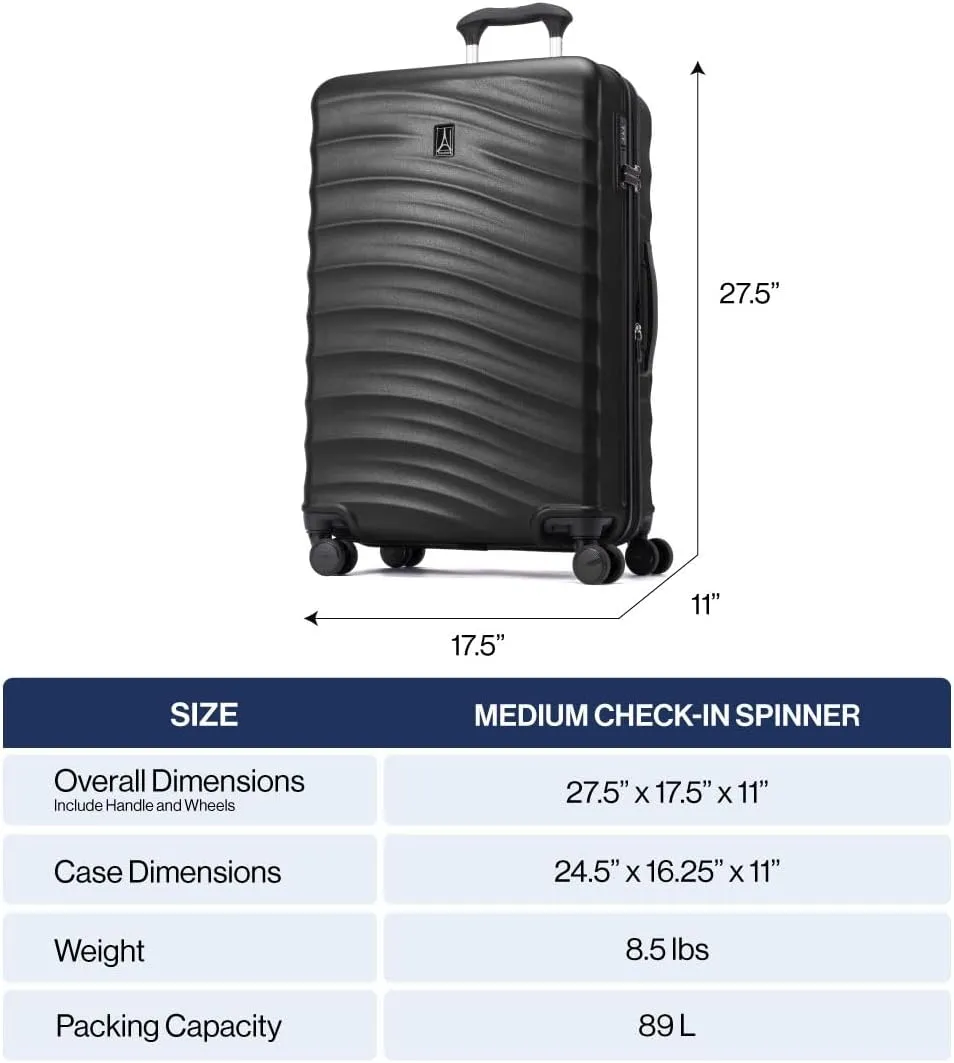 Travelpro Maxlite Air V2 Hardside Expandable Checked Luggage, 8 Spinner Wheels, Lightweight Hard Shell Suitcase, TSA lock, Pink, Checked Medium 25-Inch