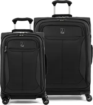 Travelpro Tourlite Softside 2-Piece Set, Expandable Luggage with 4 Spinner Wheels, Lightweight Suitcase, 21" Carry-On, 25" Checked Medium, Black