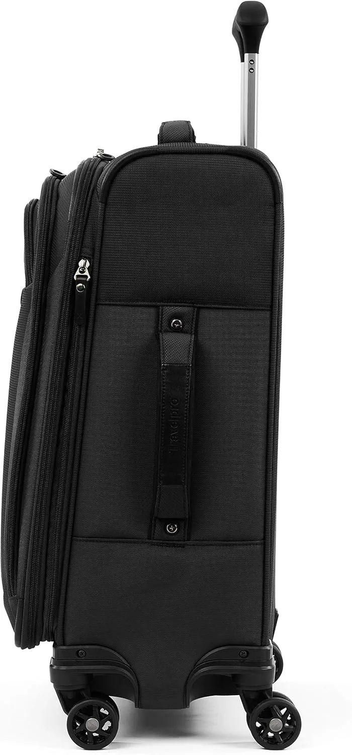 Travelpro Tourlite Softside 2-Piece Set, Expandable Luggage with 4 Spinner Wheels, Lightweight Suitcase, 21" Carry-On, 25" Checked Medium, Black