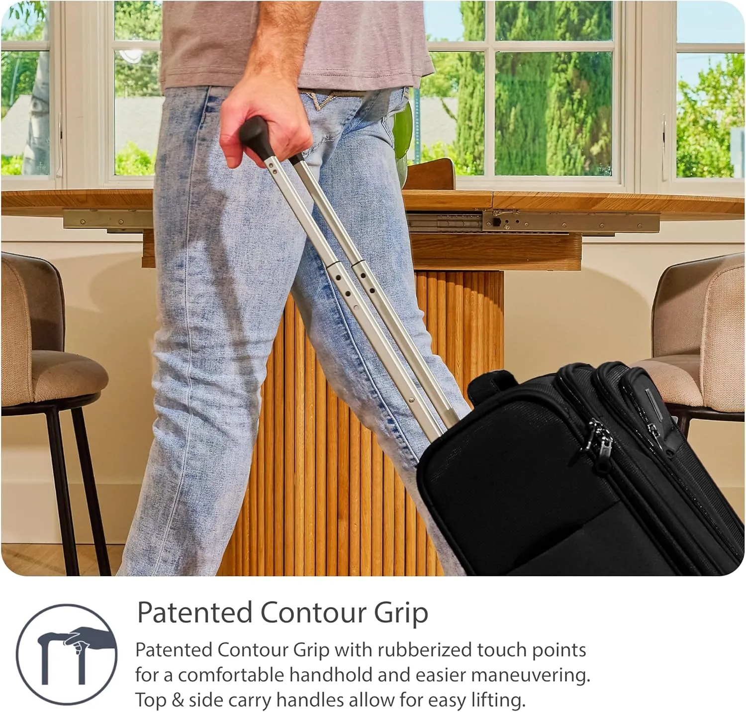 Travelpro Tourlite Softside 21" Expandable Luggage with 4 Spinner Wheels, Lightweight Suitcase, Carry-On, Black