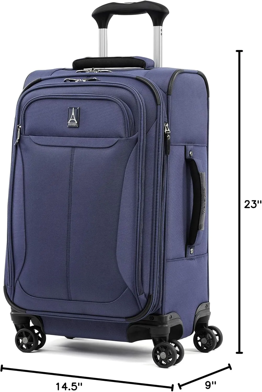 Travelpro Tourlite Softside 21" Expandable Luggage with 4 Spinner Wheels, Lightweight Suitcase, Carry-On, Blue