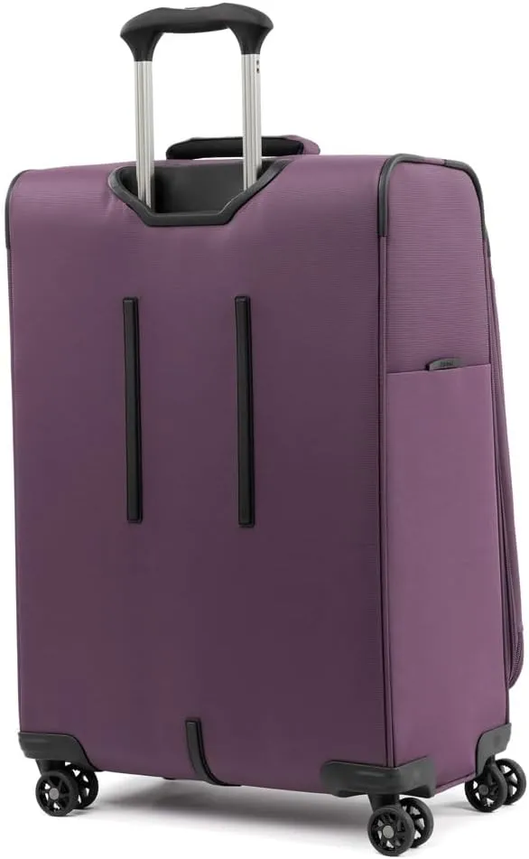 Travelpro Tourlite Softside 25" Expandable Luggage with 4 Spinner Wheels, Lightweight Suitcase, Checked Medium, Deep Purple