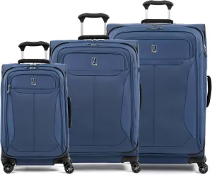 Travelpro Tourlite Softside 3-Piece Set, Expandable Luggage with 4 Spinner Wheels, Lightweight Suitcase, 21" Carry-On, 25" Checked Medium, 29 Check Large, Blue