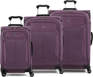 Travelpro Tourlite Softside 3-Piece Set, Expandable Luggage with 4 Spinner Wheels, Lightweight Suitcase, 21" Carry-On, 25" Checked Medium, 29 Check Large, Deep Purple