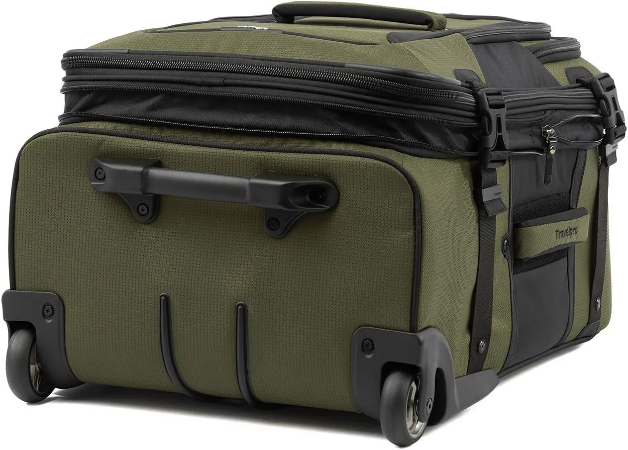 Travelpro Unisex-Adult Bold-Softside Expandable Rollaboard Upright Luggage, Olive/Black, Checked-Medium 25-Inch