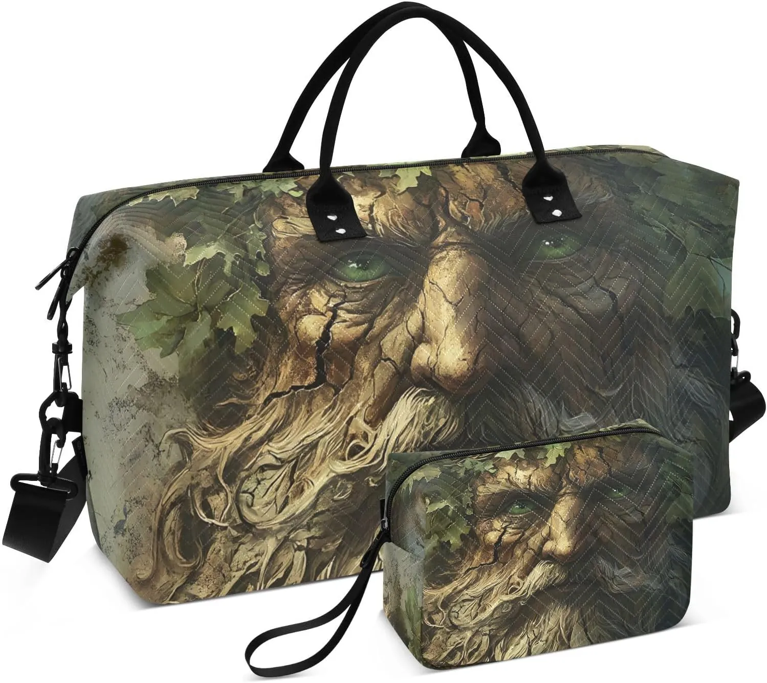 Tree Monster Face Duffel Bag for Travel Gym Sport, Weekender Travel Bags Carry on Overnight Bag