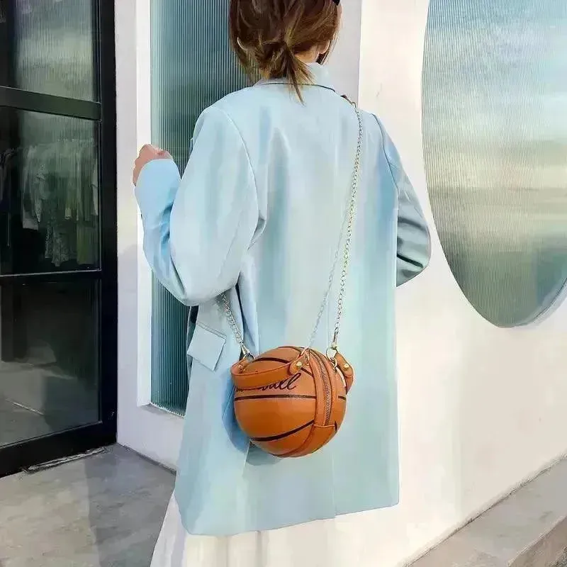 Trendy Basketball Shaped Crossbody Bag