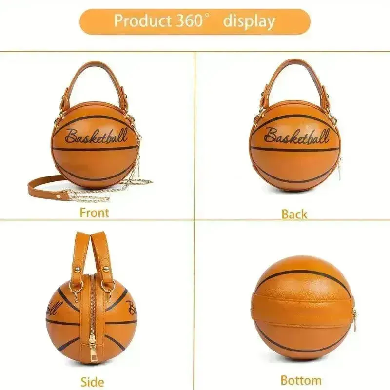 Trendy Basketball Shaped Crossbody Bag