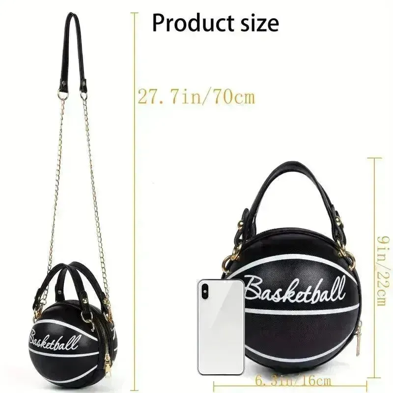 Trendy Basketball Shaped Crossbody Bag