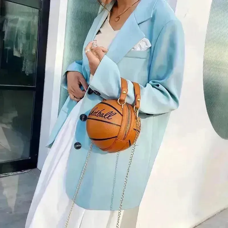 Trendy Basketball Shaped Crossbody Bag