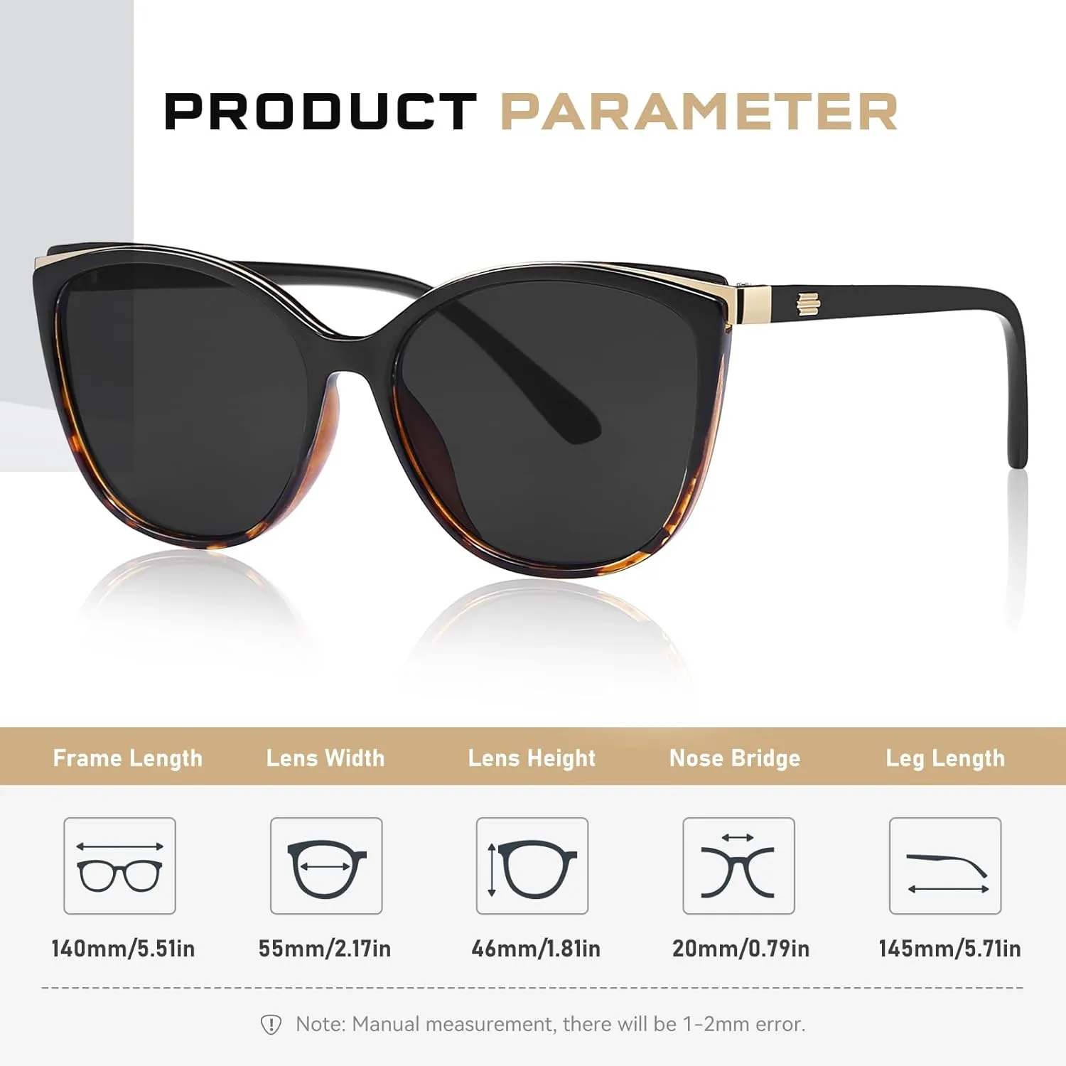 Trendy Cat Eye Sunglasses for Women Fashion Cateye UV400 Protection Glasses CL22017