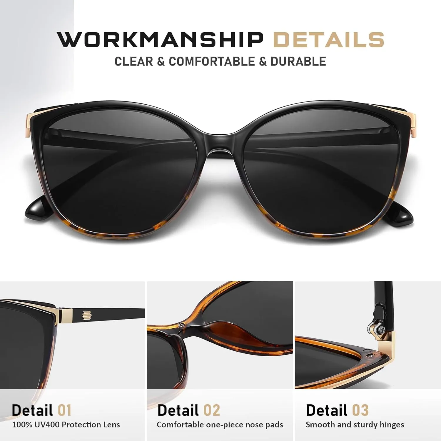 Trendy Cat Eye Sunglasses for Women Fashion Cateye UV400 Protection Glasses CL22017