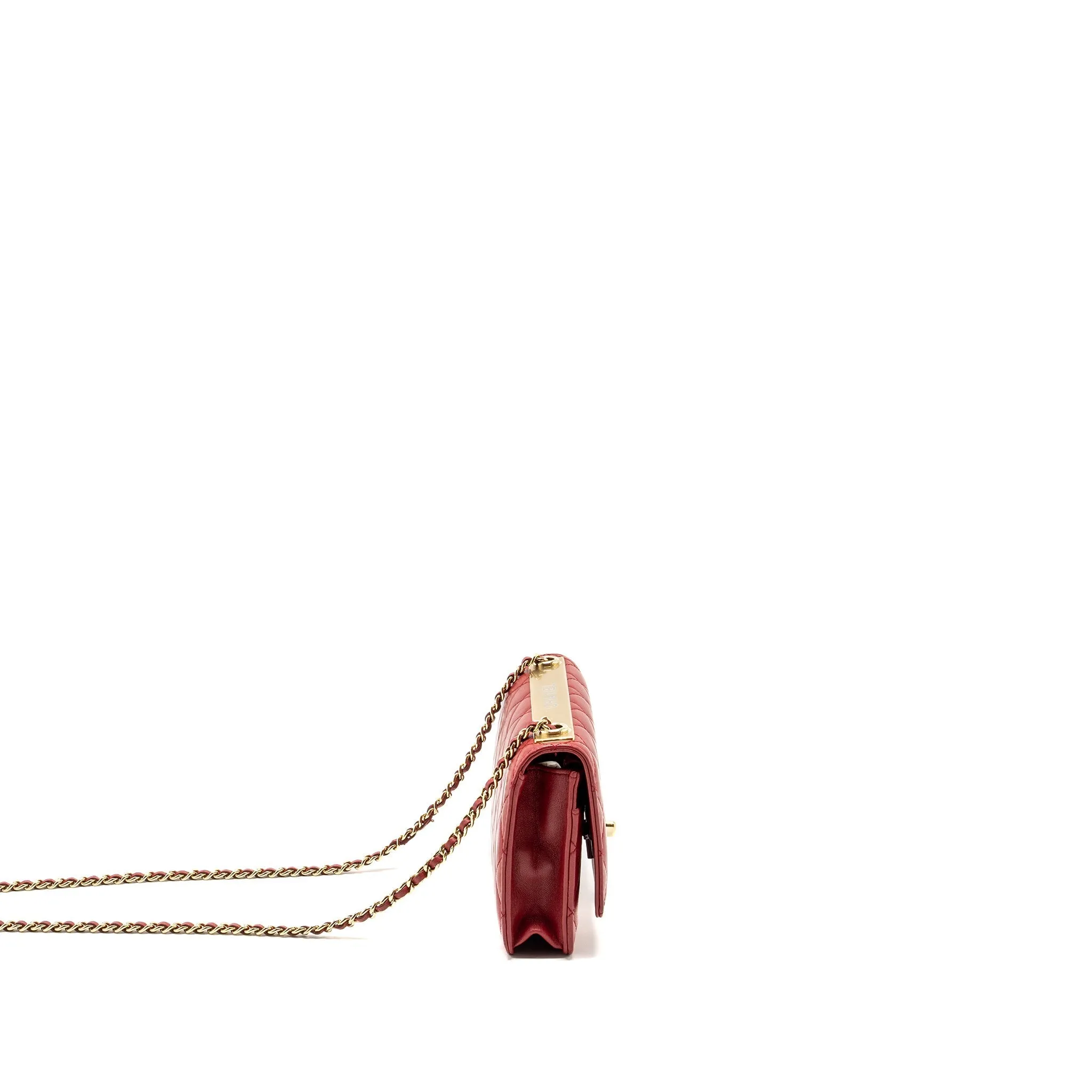 Trendy Chain CC Lambskin Economical shipping Top choice Wallet On L Red Chanel