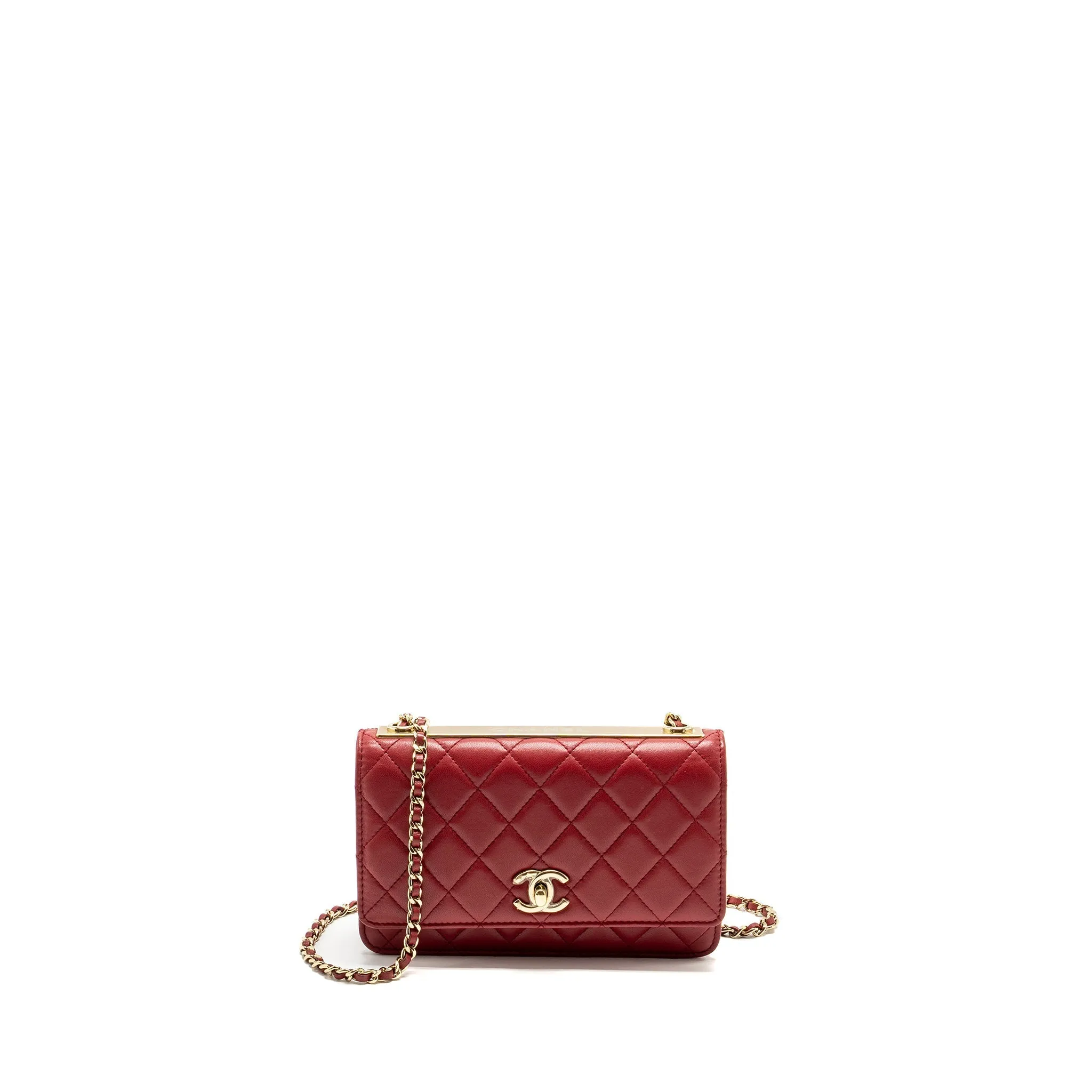Trendy Chain CC Lambskin Economical shipping Top choice Wallet On L Red Chanel