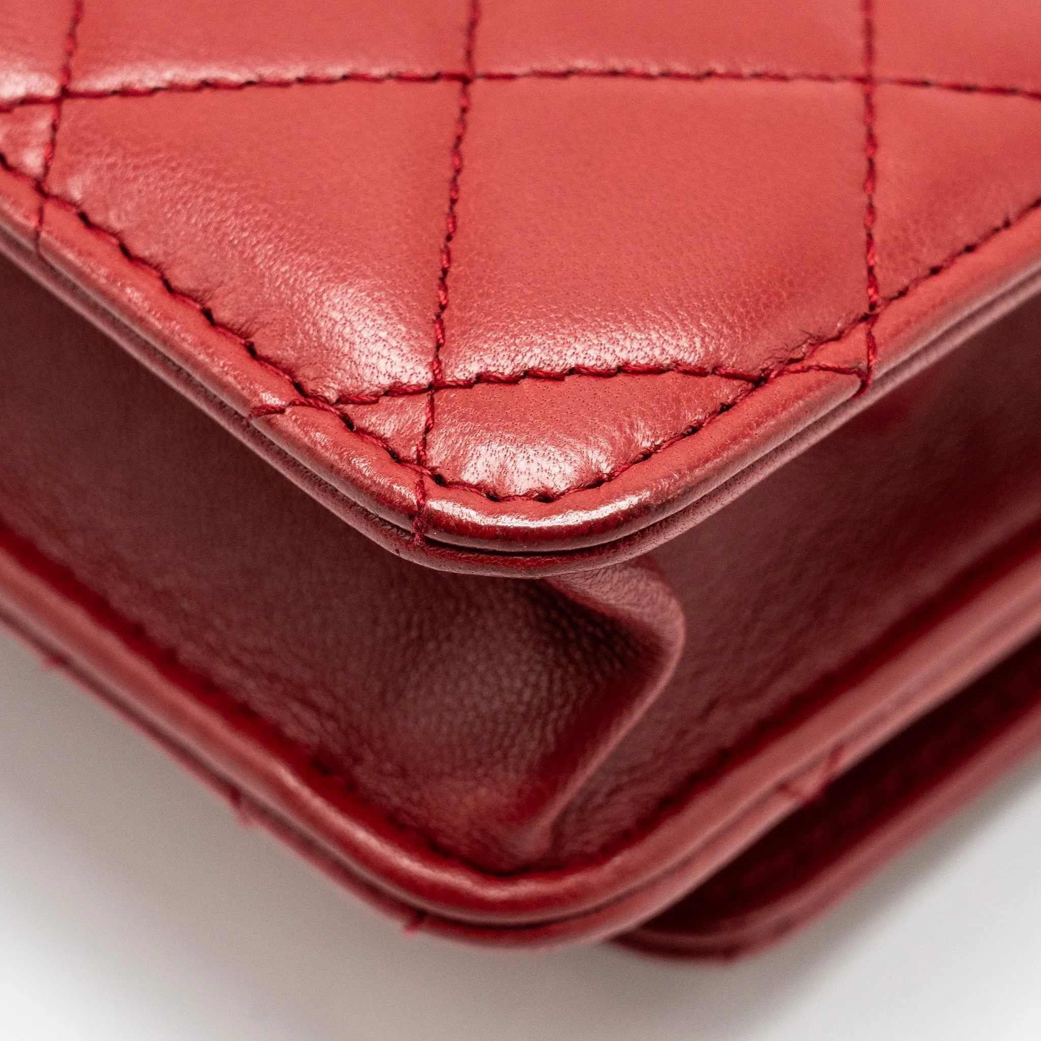 Trendy Chain CC Lambskin Economical shipping Top choice Wallet On L Red Chanel