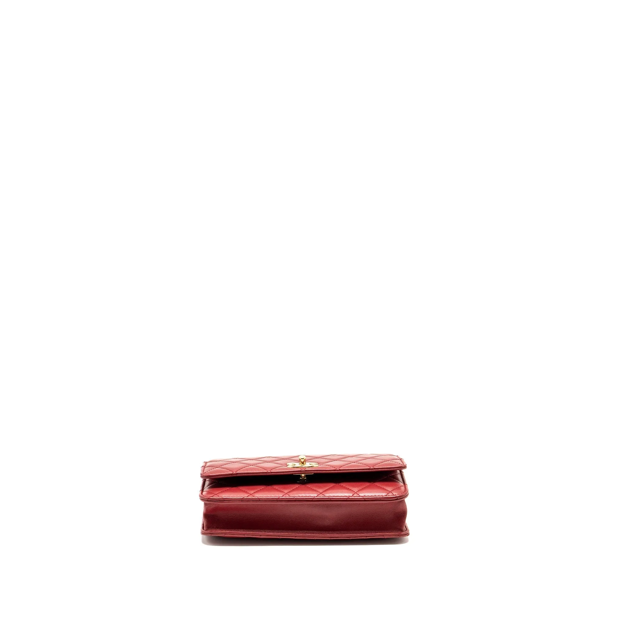 Trendy Chain CC Lambskin Economical shipping Top choice Wallet On L Red Chanel