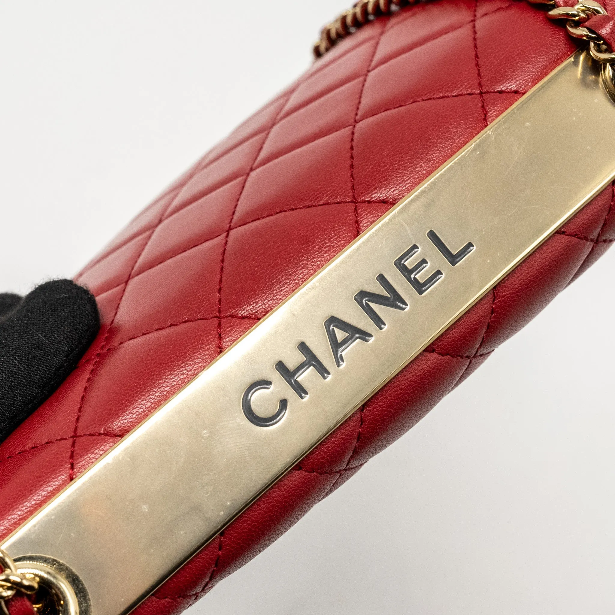 Trendy Chain CC Lambskin Economical shipping Top choice Wallet On L Red Chanel
