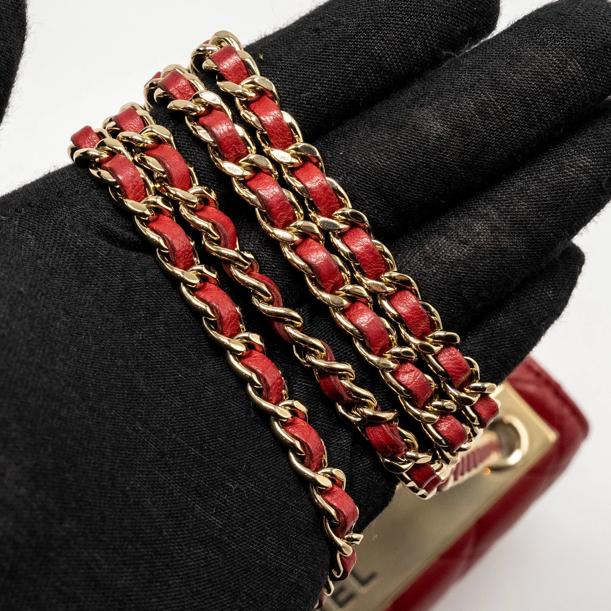 Trendy Chain CC Lambskin Economical shipping Top choice Wallet On L Red Chanel