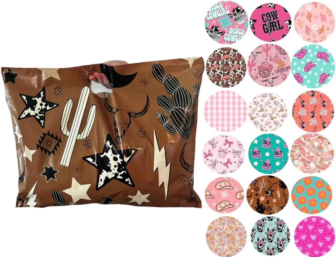 Trendy Chick Mailers - 100 pack die cut Merchandise and Shopping Bags/Perfect for Retail Stores, Boutiques, Gift Shops, Clothing and Merchandise | Cute and Trendy (Wild Wild West, 20x15)