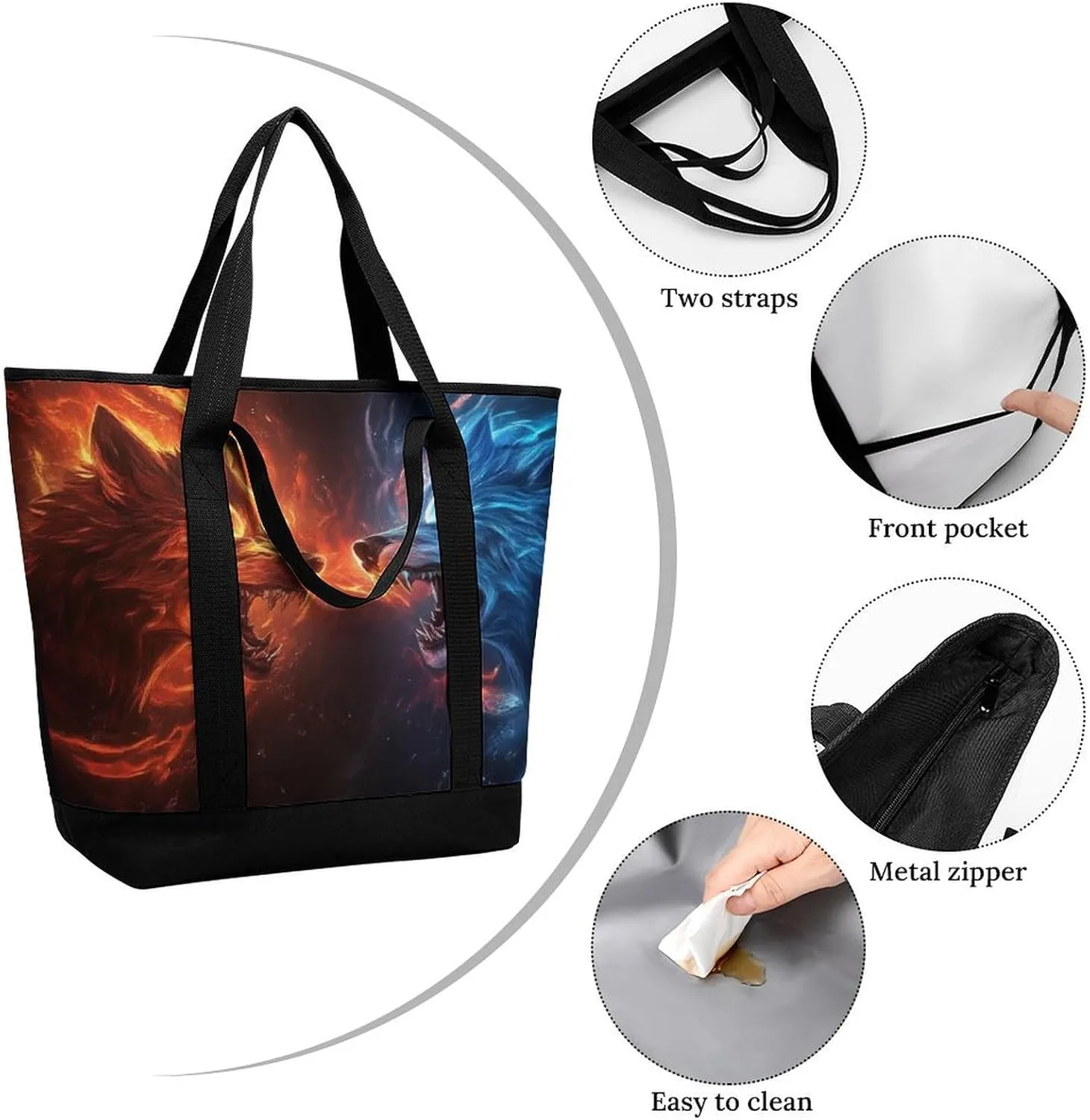 Trendy Commuter Tote Bag Large Insulated Shopping Bag For Travel