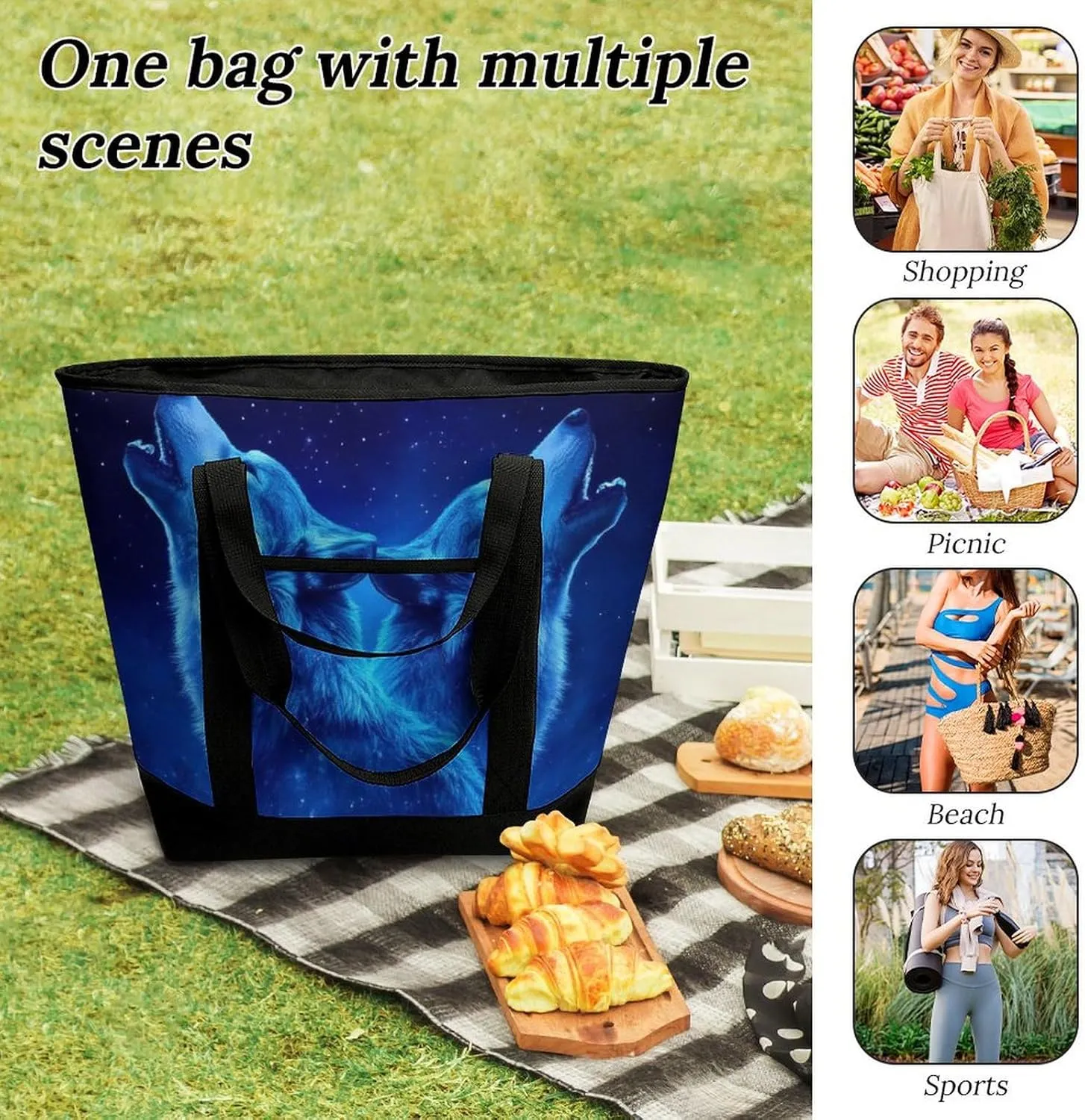 Trendy Commuter Tote Bag Large Insulated Shopping Bag For Travel