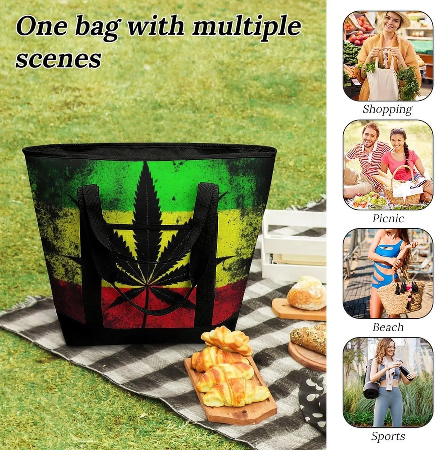 Trendy Commuter Tote Bag Large Insulated Shopping Bag For Travel