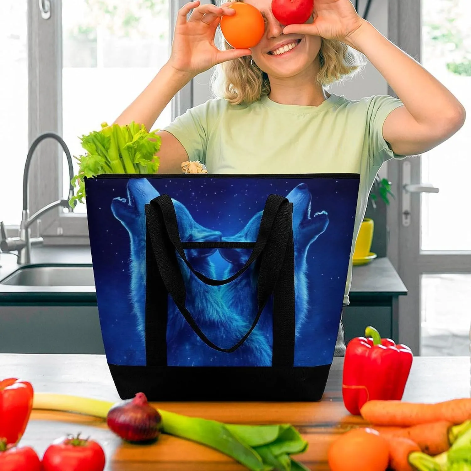 Trendy Commuter Tote Bag Large Insulated Shopping Bag For Travel