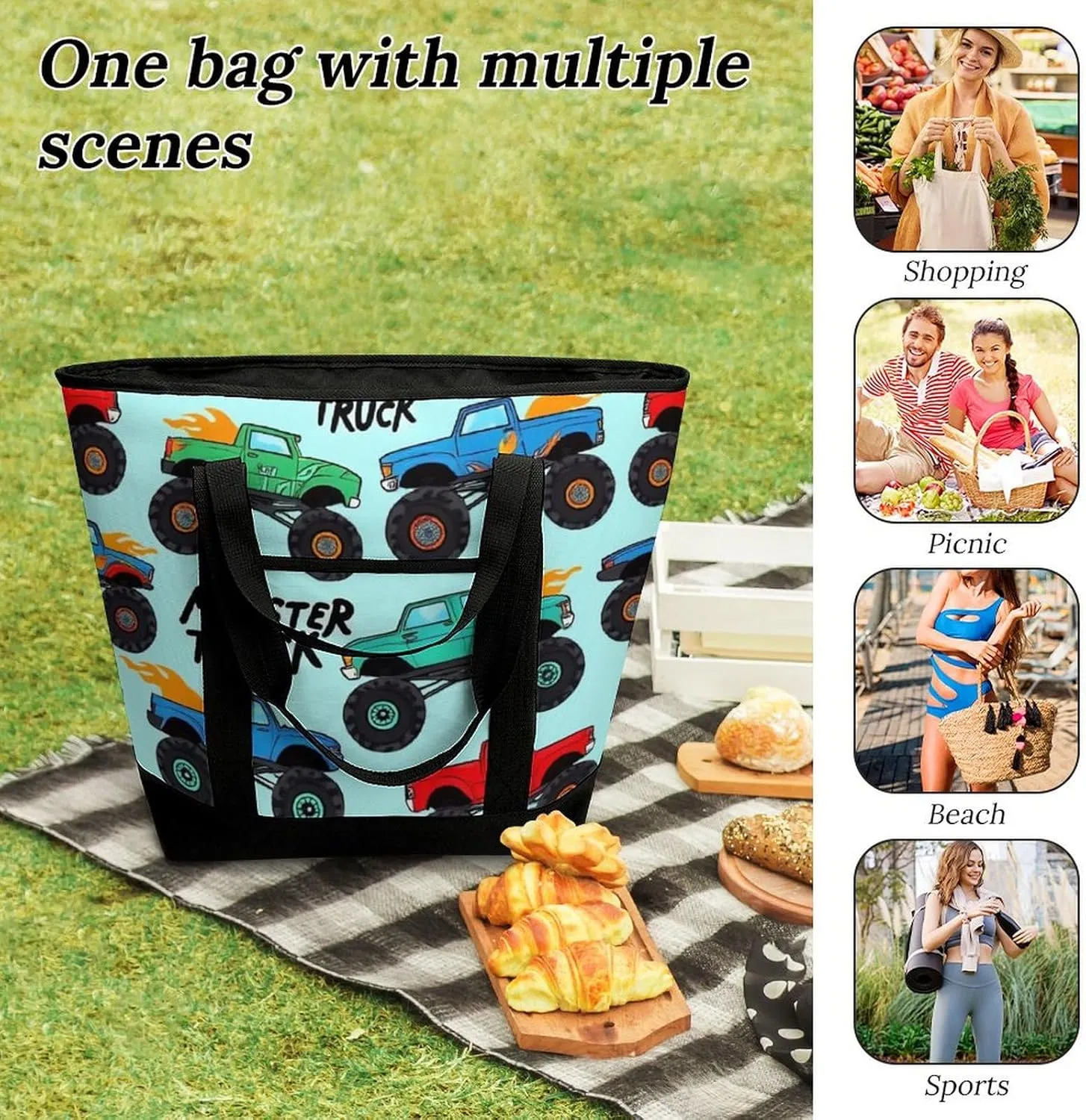 Trendy Commuter Tote Bag Large Insulated Shopping Bag For Travel