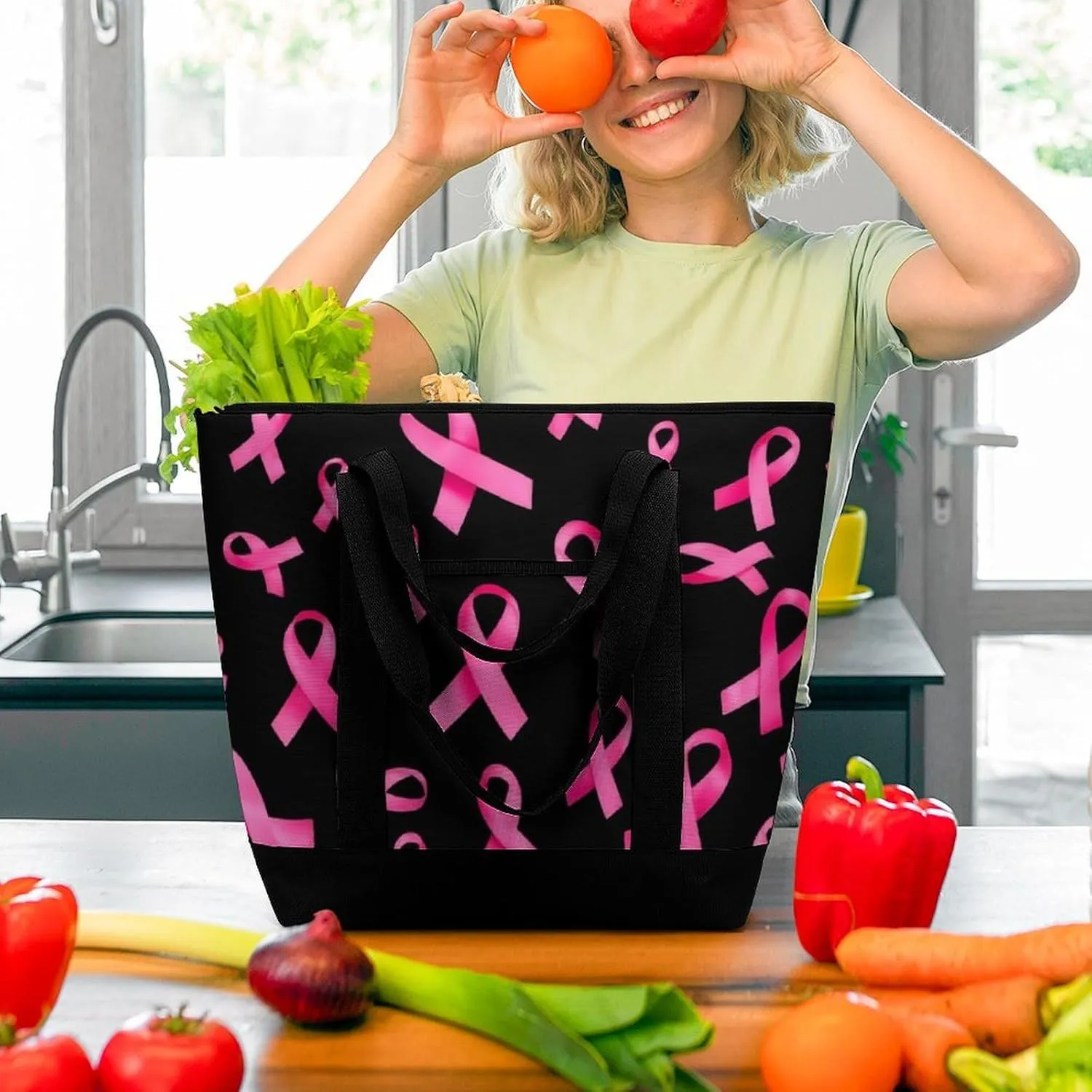 Trendy Commuter Tote Bag Large Insulated Shopping Bag For Travel