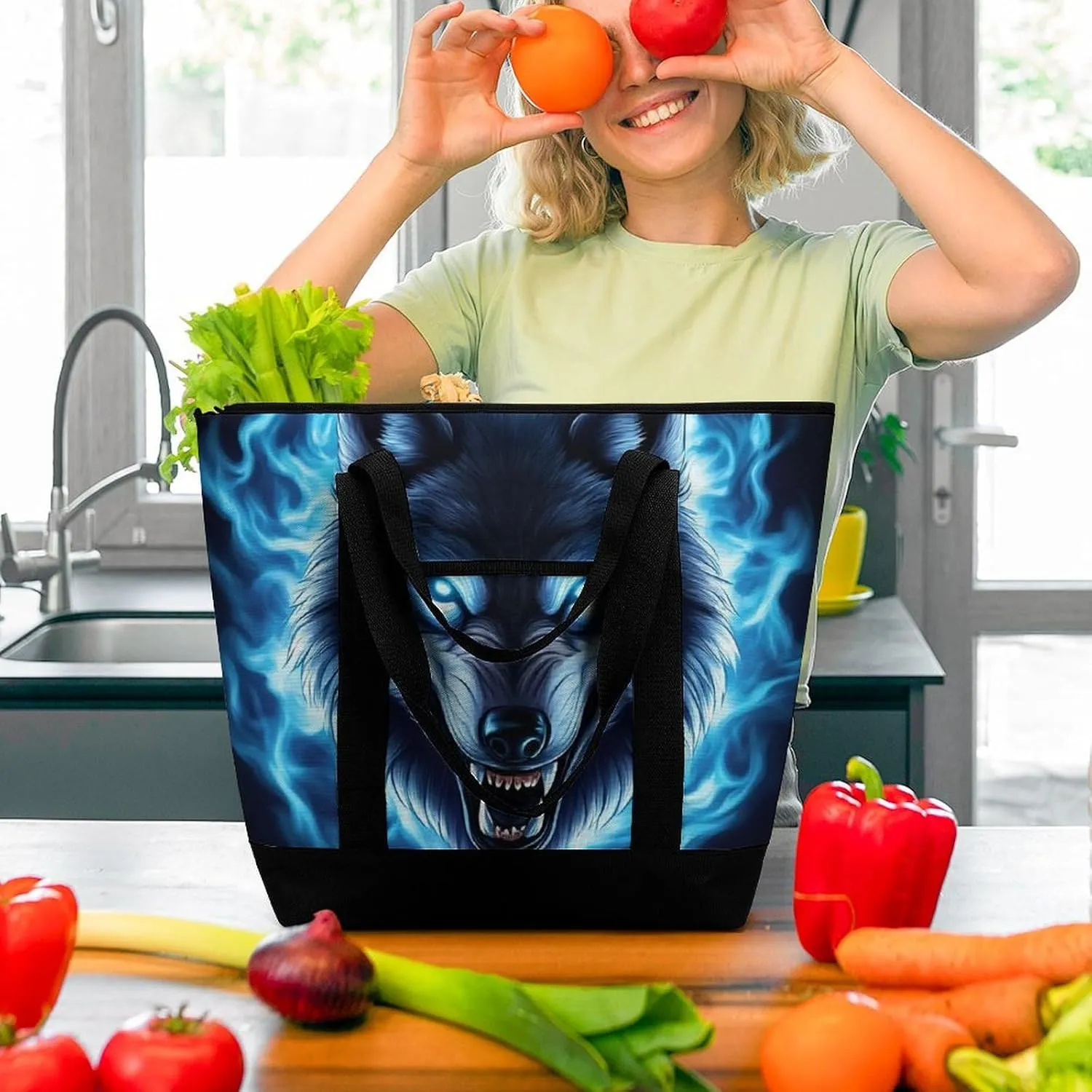 Trendy Commuter Tote Bag Large Insulated Shopping Bag For Travel