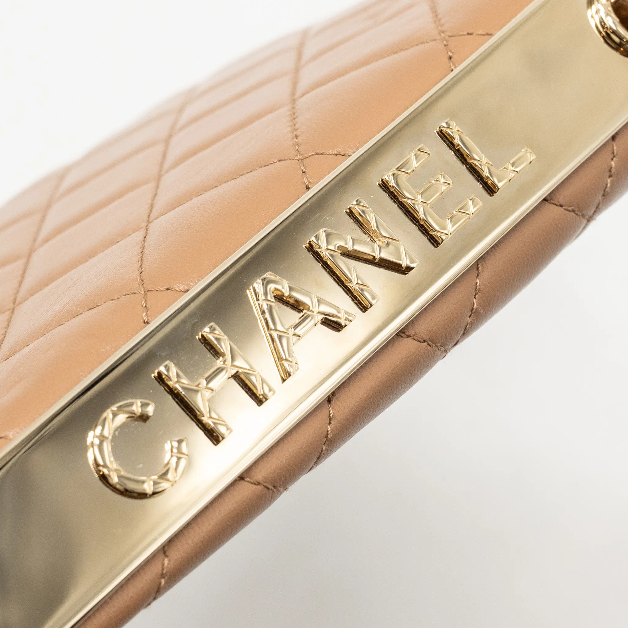 Trendy Wallet CC Chanel Lambskin Beige Dark On Chain Massive bargain Steep discount