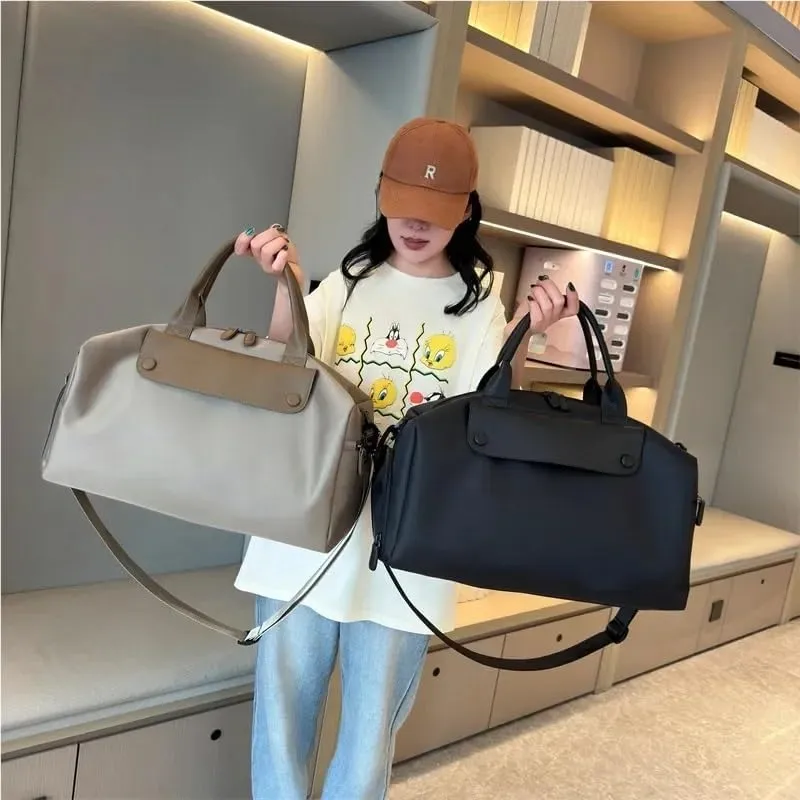 Trip Bag Large Capacity Yoga Organizer Swimming Gym Bag Business Travel Luggage Bag Oxford Handbag Shoulder Bags(Black)