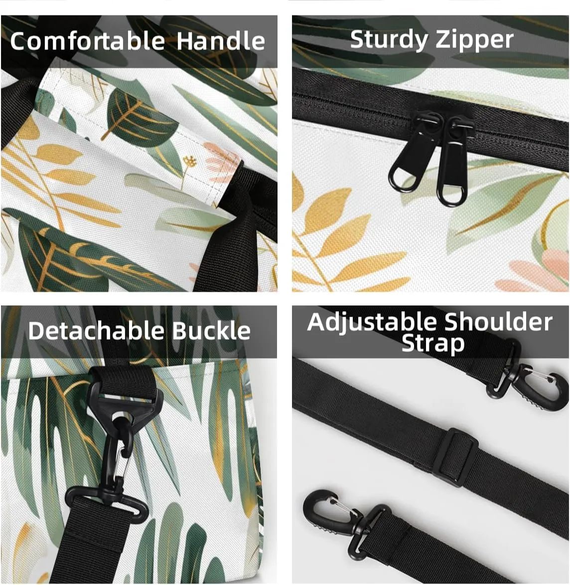 Tropical Palm Leaves Custom Small Gym Bag 18 inch for Women Men Personalized Summer Green Banana Leaf Monstera Plant Carry On Overnight Weekender Bag for Travel Work Dance Sport
