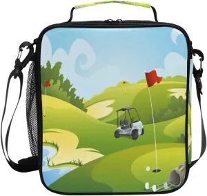 TropicalLife Sport Ball Club Golf Theme Lunch Bag Women, Insulated Lunch Box Cooler HandbagTote Bag Reusable Picnic Meal Lunchbox with Shoulder Strap for Men Work Office