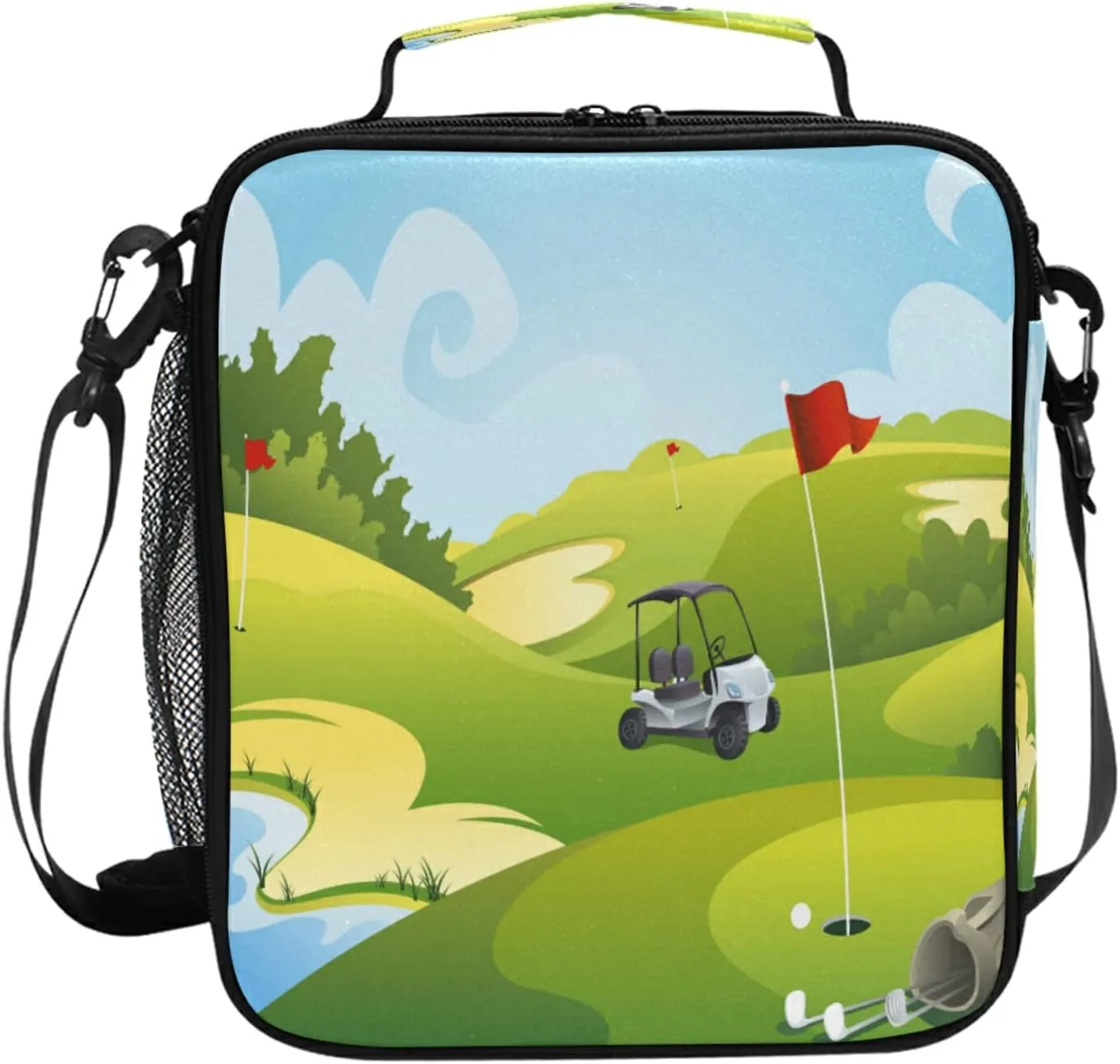 TropicalLife Sport Ball Club Golf Theme Lunch Bag Women, Insulated Lunch Box Cooler HandbagTote Bag Reusable Picnic Meal Lunchbox with Shoulder Strap for Men Work Office